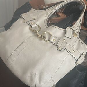 Coach Legacy Elegant Cream Leather